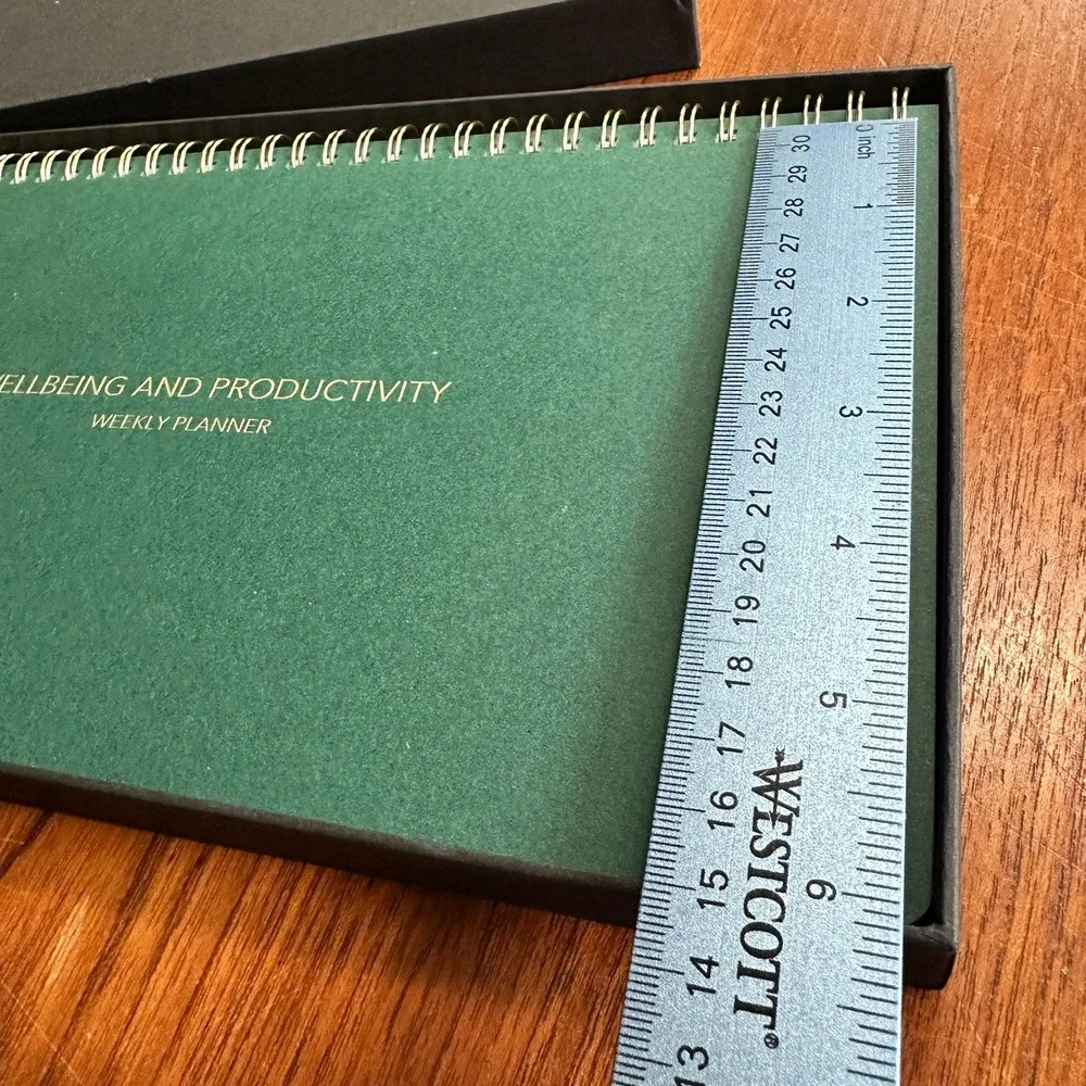 Zen&Flow Wellbeing and Productivity Weekly Planner Teal Gold Undated Minimalist